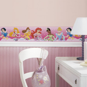 استیکر حاشیه دیواری اتاق کودک روم میتس roommates طرح Disney Princess Dream From the Heart Pink 